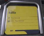 (158'794) - STI-Haltestellenschild - Thun, B�lliz - am 18.