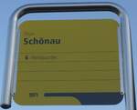(159'927) - STI-Haltestellenschild - Thun, Sch�nau - am 12.