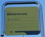 (232'824) - STI-Haltestellenschild - Thun, Milit�rstrasse - am 13.
