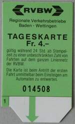 (252'521) - RVBW-Tageskarte am 9.