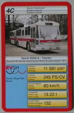(260'178) - Quartett-Spielkarte mit RVSH Saurer/T�scher 5GUK-A am 8.