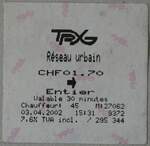 (262'165) - TPYG-Einzelbillet vom 3.