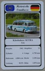 (269'227) - Quartett-Spielkarte mit K�ssbohrer SETRA S 6 von 1962 am 17.