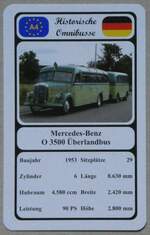 (269'229) - Quartett-Spielkarte mit Mercedes-Benz O 3500 �berlandbus von 1953 am 17.