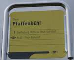 (269'725) - STI-Haltestellenschild - Thun, Pfaffenb�hl - am 9.