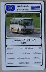 (271'469) - Quartett-Spielkarte mit Auw�rter - Neoplan ND 6 von 1973 am 26.