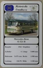 (273'762) - Quartett-Spielkarte mit Mercedes-Benz O 321 H von 1962 am 8.