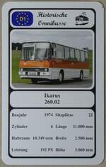 (274'934) - Quartett-Spielkarte mit Ikarus 260.02 von 1974 am 13.