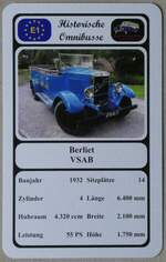 (274'045) - Quartett-Spielkarte mit Berliet VSAB von 1932 am 18.