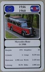 (275'795) - Quartett-Spielkarte mit Mercedes-Benz O 3500 von 1951 am 25.