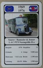 (276'487) - Quartett-Spielkarte mit Saurer / Ramseier & Jenzer L 4 C PTT-Normgr�sse II a von 1970 am 8.
