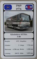 (276'489) - Quartett-Spielkarte mit K�ssbohrer SETRA S 80 von 1975 am 8.