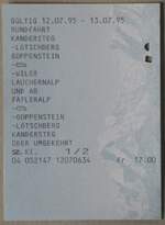 (276'729) - BLS/Postauto-Rundfahrtenbillet am 15.