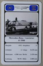 (278'421) - Quartett-Spielkarte mit Mercedes-Benz / Auw�rter O 3500 von 1952 am 3.
