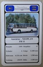 (278'803) - Quartett-Spielkarte mit Auw�rter - NEOPLAN FH 11 von 1959 am 10.