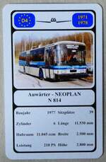 (279'335) - Quartett-Spielkarte mit Auw�rter - NEOPLAN N 814 von 1977 am 24.