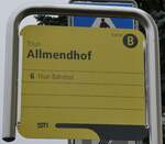 (283'130) - STI-Haltestellenschild - Thun, Allmendhof .
