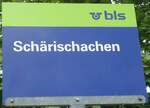 (133'396) - bls-Haltestellenschild - Trubschachen, Sch�rischachen - am 24.