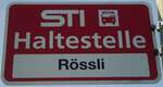 (136'803) - STI-Haltestellenschild - Wattenwil, R�ssli - am 22.