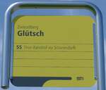 (153'967) - STI-Haltestellenschild - Zwieselberg, Gl�tsch - am 17.