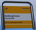 (264'325) - PostAuto-Haltestellenschild - Zwischenfl�h, Seebergstrasse - am 4.