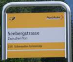 (264'327) - PostAuto-Haltestellenschild - Zwischenfl�h, Seebergstrasse - am 4.