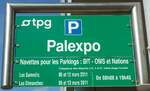 (132'845) - tpg-Haltestellenschild - Gen�ve, Palexpo - am 10.
