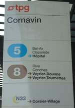 (132'953) - tpg-Haltestellenschild - Gen�ve, Cornavin - am 10.