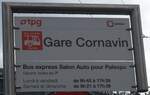 (189'200) - tpg-Haltestellenschild - Gen�ve, Gare Cornavin - am 12.