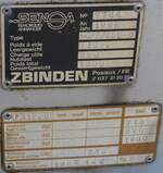 (187'522) - Typenschild - P 31'228 - am 31.