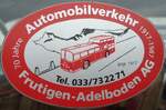 (130'040) - Kleber zum Jubil�um 70 Jahre Automobilverkehr Frutigen-Adelboden AG 1917-1987 am 18. September 2010 in Breil, Milit�ranlage