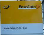 (233'634) - PostAuto-Haltestellenschild - Lenzerheide/Lai, Post - am 9.