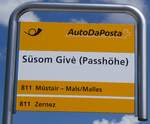 (277'054) - PostAuto-Haltestellenschild - S�som Giv� (Passh�he) - am 19.