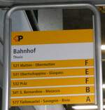 (276'969) - +P-Haltestellenschild - Thusis, Bahnhof - am 18.
