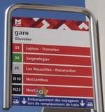 (234'075) - MOBIJU-Haltestellenschild - Glovelier, gare - am 26. M�rz 2022