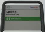 (132'979) - ebus-Haltestellenschild - Emmenbr�cke, Sprengi - am 11. M�rz 2011