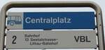 (148'973) - VBL-Haltestellenschild - Emmenbr�cke, Centralplatz - am 16. Februar 2014