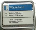 (131'797) - VBL-Haltestellenschild - Luzern, W�rzenbach - am 29.