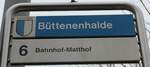 (149'006) - VBL-Haltestellenschild - Luzern, B�ttenhalde - am 16.