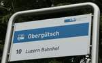 (242'192) - vbl-Haltestellenschild - Luzern, Oberg�tsch - am 5.