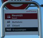 (241'783) - ROTTAL AUTO AG-Haltestellenschild - Ruswil, Neum�li - am 22.