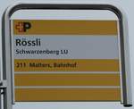 (281'386) - +P-Haltestellenschild - Schwarzenberg LU, R�ssli - am 12.