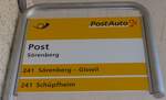 (206'866) - PostAuto-Haltestellenschild - S�renberg, Post - am 30.