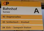 (260'229) - +P-Haltestellenschild - Sursee, Bahnhof - am 9.