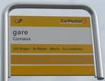 (224'019) - PostAuto-Haltestellenschild - Cornaux, gare - am z. M�rz 2021