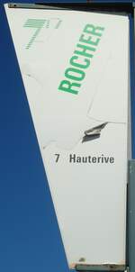 (135'029) - TN-Haltestellenschild - Neuch�tel, Rocher - am 11.