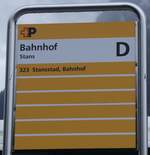 (260'293) - +P-Haltestellenschild - Stans, Bahnhof - am 12.