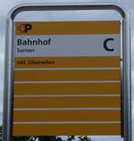 (276'444) - +P-Haltestellenschild - Sarnen, Bahnhof - am 7.