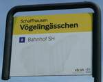 (255'316) - vb/sh-Haltestellenschild - Schaffhausen, V�geling�sschen - am 17.