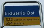 (230'849) - ZVV/PostAuto-Haltestellenschild - Pf�ffikon, Industrie Ost - am 21.
